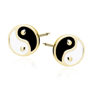 Cercei argint placati cu aur galben Yin si Yang DiAmanti Z1964EG-DIA (Argint 925‰ 1,1 g.)